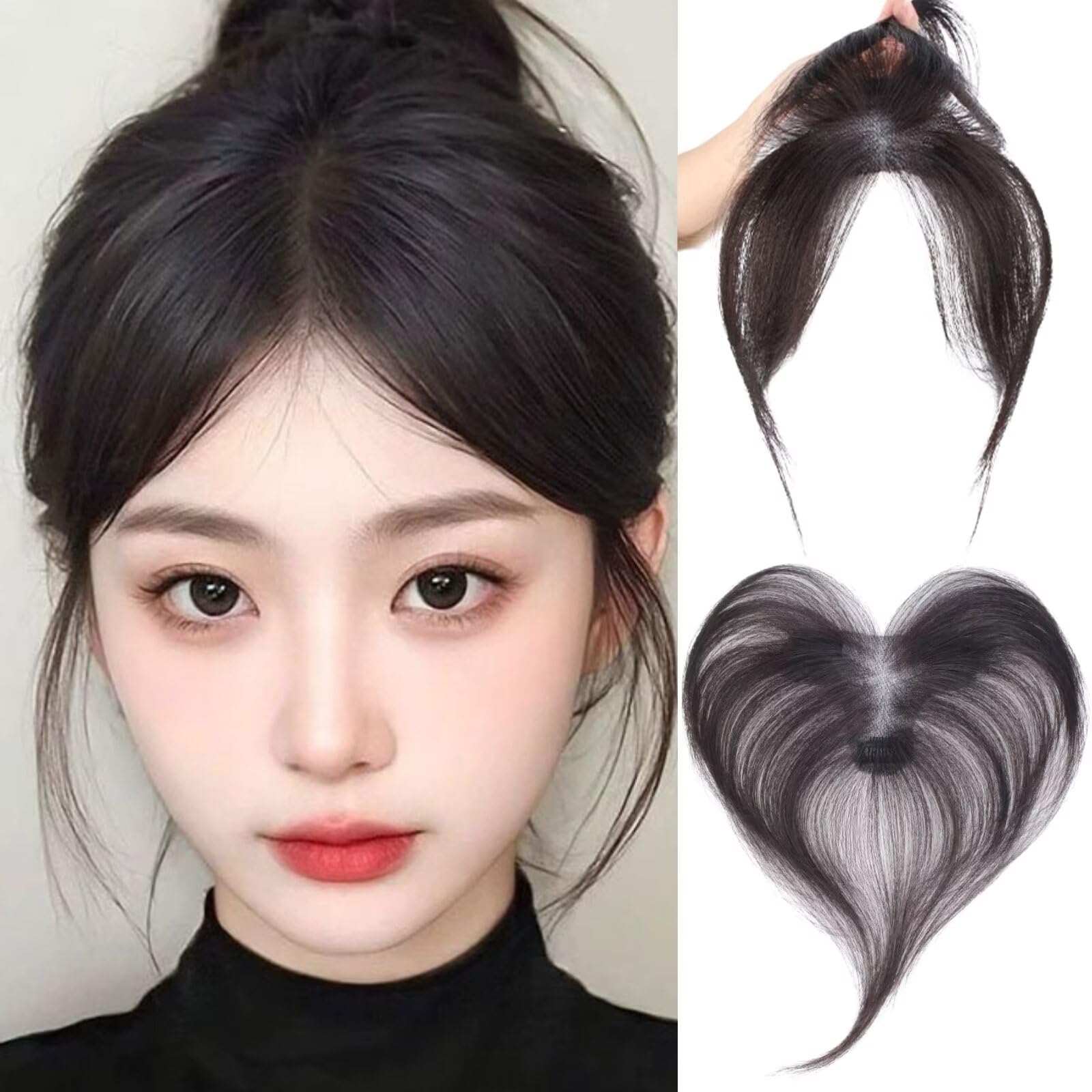 RUNRAYAY Hair Toppers for Women Real Human Hair Hair Toppers for Women with Bangs Skin Scalp Big Base Cover Thinning Hair Or Hair Loss Top Hair Pieces Wiglets Hair Topper