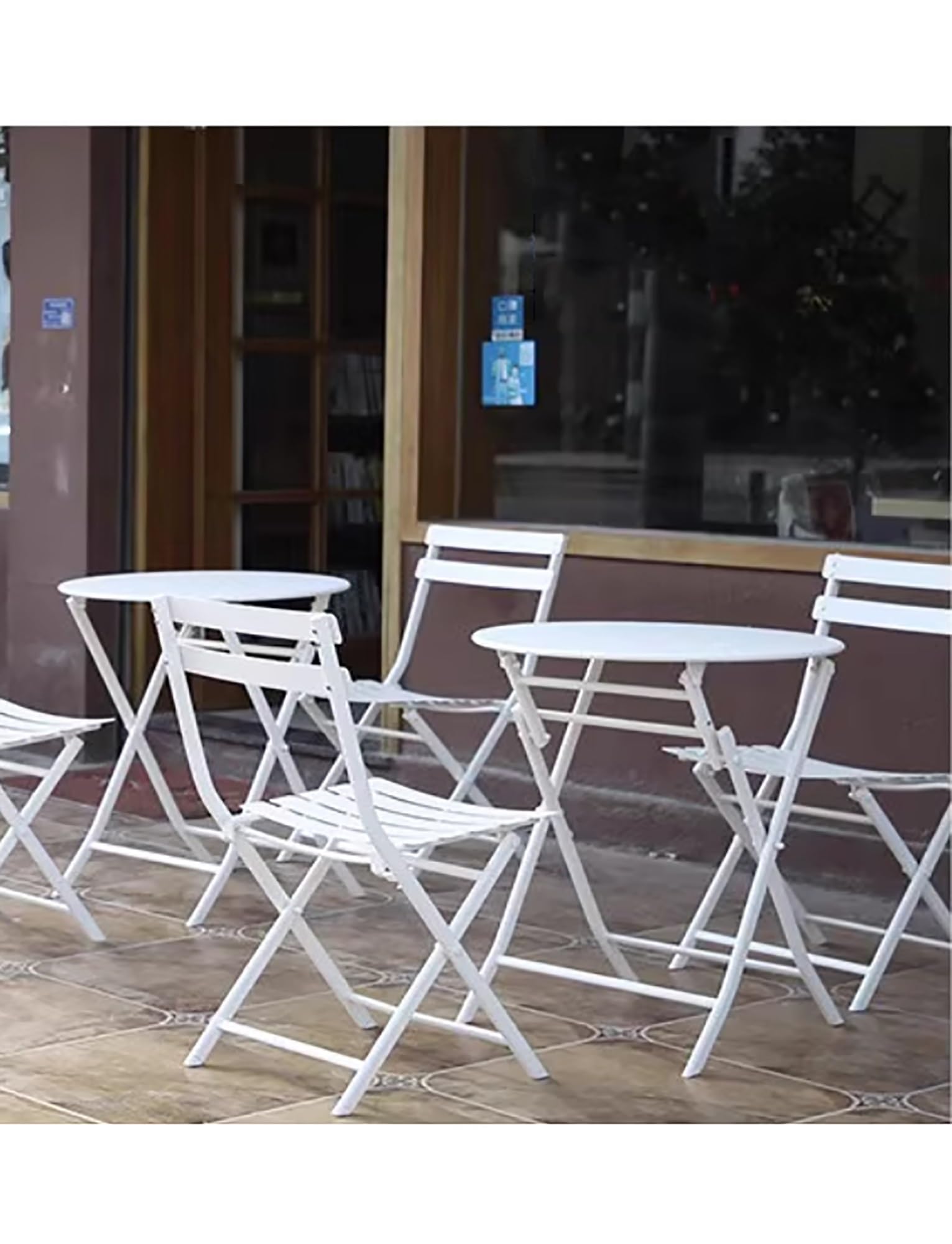 Generico Set da bistrot da giardino, set da bistrot pieghevole da 3 pezzi, tavolo e sedie da esterno, sedie da tavolo da giardino for balcone, cortile, giardino(Powder blue)