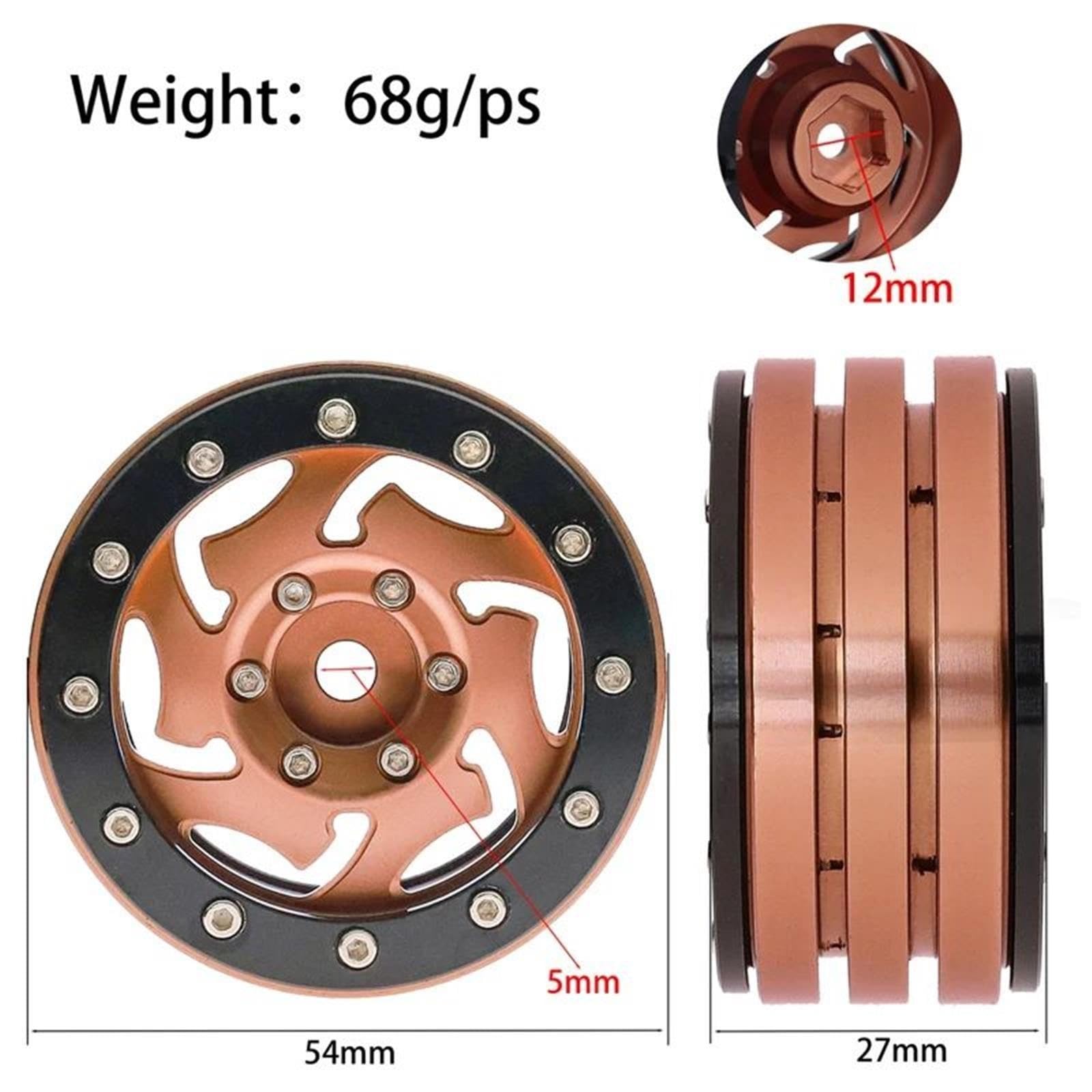 1.9 Ruota Beadlock Per Traxxas Per TRX4/6 Per RGT 1/10 RC Crawler