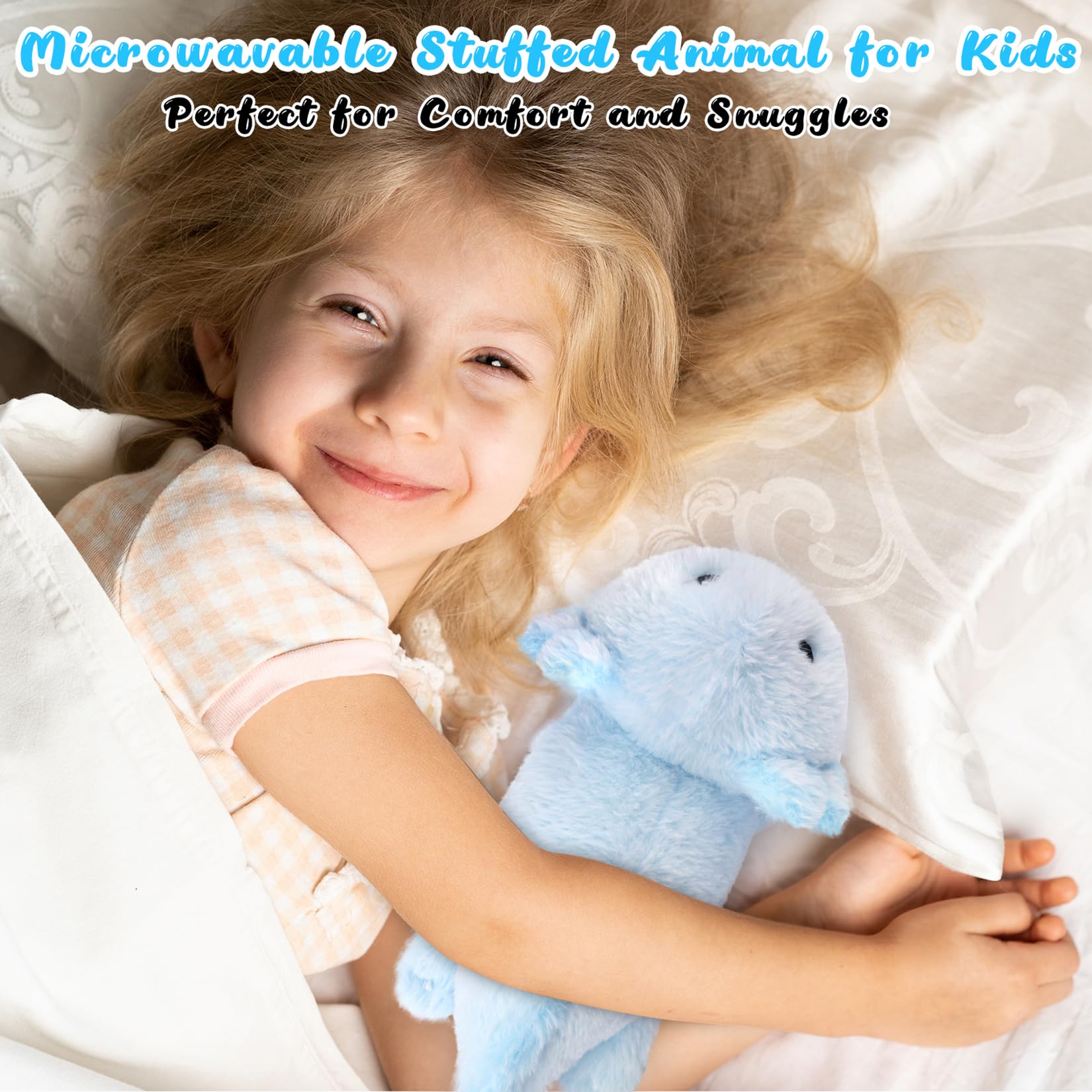 MUFEIRUO Blue Axolotl Stuffed Animals,13 in Heatable Axolotl Plush Doll Toys,Microwavable Stuffed Animals Plushie for Boys Girls - Image 3