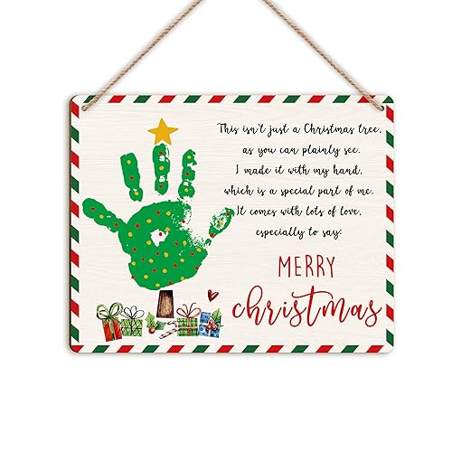 Baby Handprint Art - First Christmas Handprint & Footprint DIY