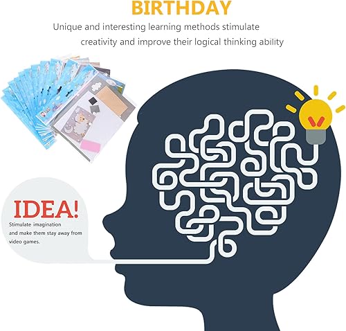 Miniatura 5 de Ipetboom 12 hojas de calcomanías de rompecabezas de animales para niños, calcomanías de rompecabezas de animales 3D, calcomanía de espuma EVA,