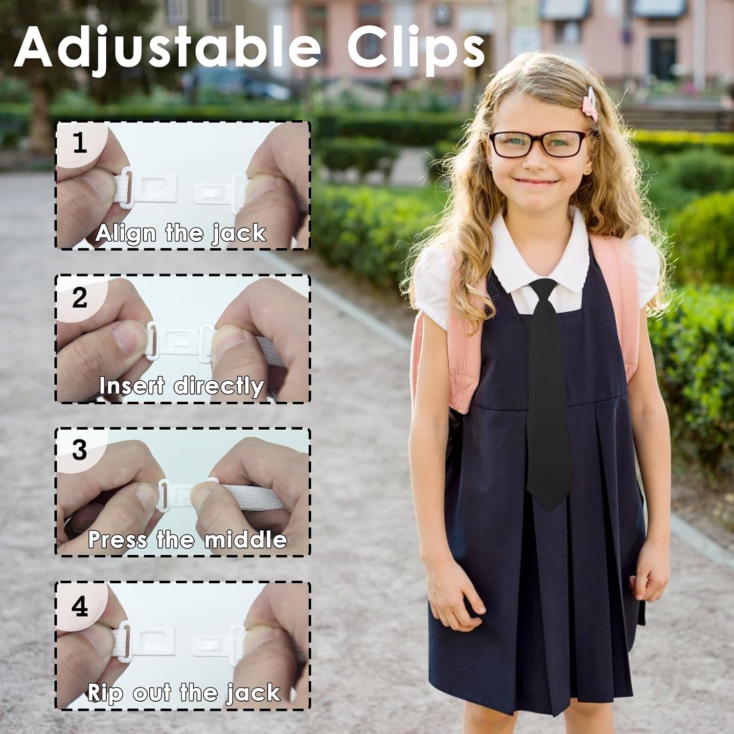 Mantieqingway Pre-tied Ties for Women, Adjustable Nect Ties for Girls/Boys 2.56'' Skinny Tie for School, Wedding, Business