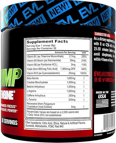 Miniatura 25 de Evlution Nutrition ENGN Polvo preentrenamiento intenso, sin pikatropina, 30 porciones, para aumentar la energía, potencia y enfoque, 4332492029,