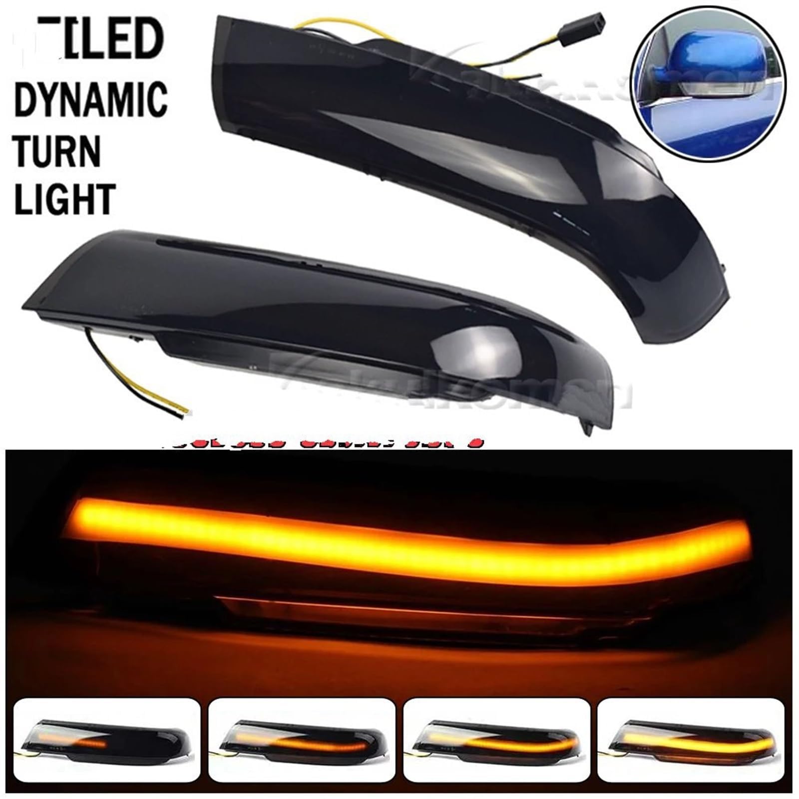 Lusterko boczne dynamiczne kierunkowskazy do VW Touareg I MK1 7L 2002 2003 2004 2005 2006 LED lusterko boczne wskaźnik lampa lusterko boczne lampa wskaźnikowa sekwencyjna lampa błyskowa, dynamiczny