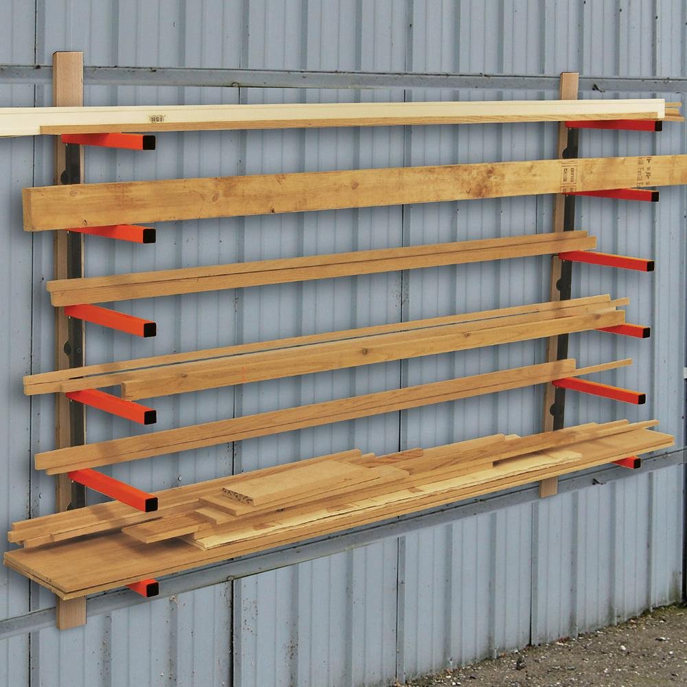 BORA Kragarmregal Wandmontage 6 Stufen 272 kg Tragkraft Schwerlast Wandregal Garage Werkstatt orange PBR-001