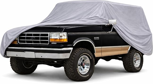 Ford Bronco Car Cover for 5th Gen 19921996, Weatherproof Shield Outdoor Car Cover for Snow, Rain & Dust, Fleece Lined, All Weather, Better Than Waterproof,