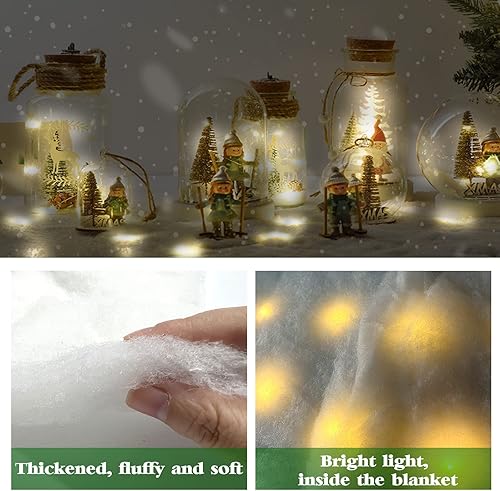 Miniatura 2 de Manta de nieve de Navidad con luces LED, manta de mesa de Navidad con luces LED, camino de mesa de nieve artificial de Navidad, rollo de nieve