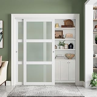 SMARTSTANDARD Sliding Closet Door 72x80(Double 37