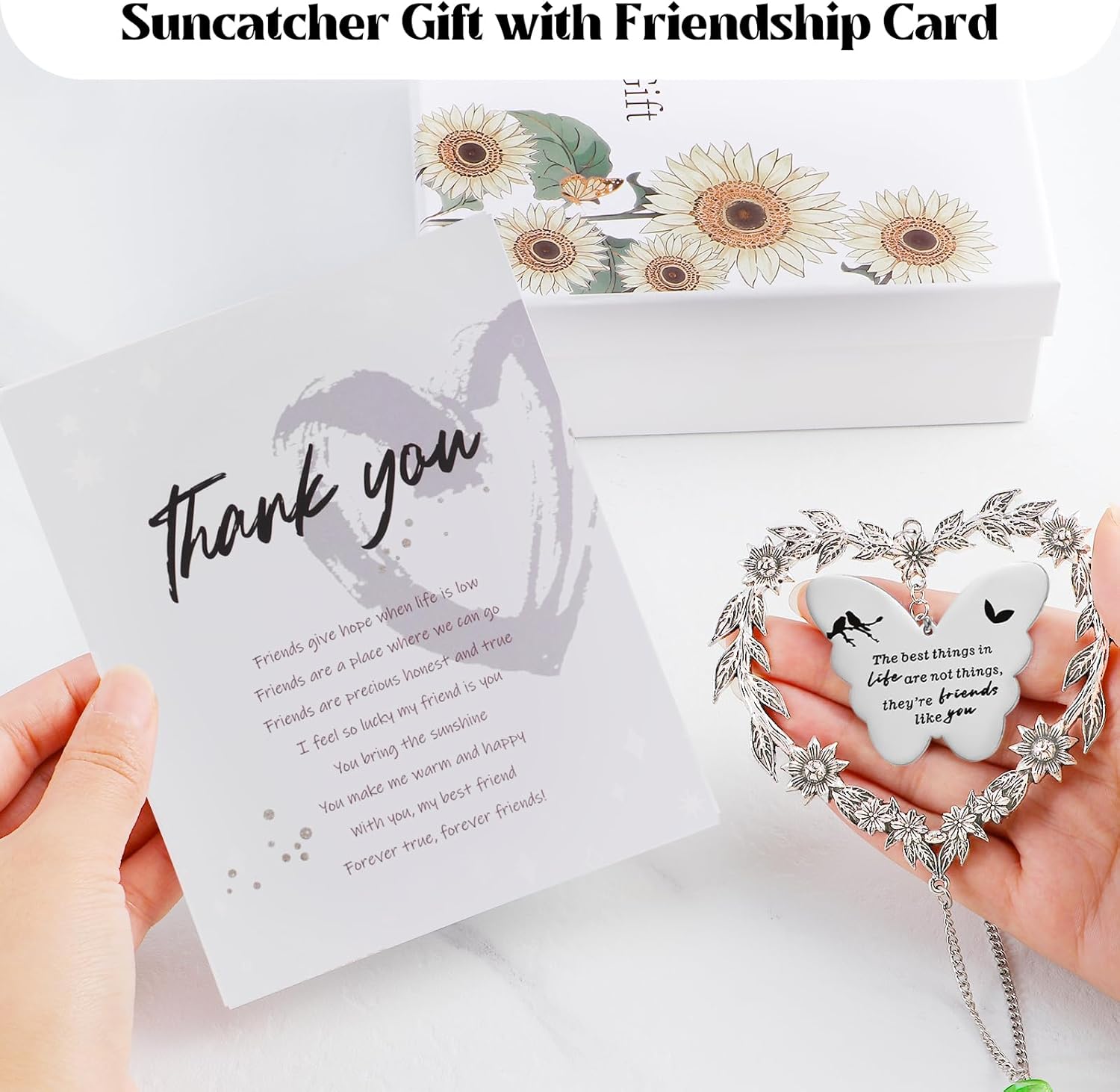 Friendship Gift Suncatcher, Best Friend Crystal Hanging Ornament for Window, Friend Birthday Gifts Unique Rainbow Maker, You Bring The Sunshine Farewell Graduation Gift for Bestie - Image 4