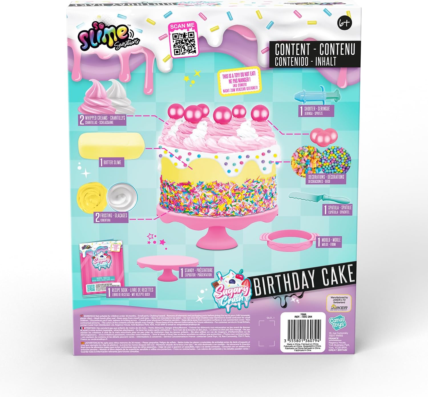 So Slime Sensations Sugary Crush Cake - Make Fun Slime Treats - Includes All You Need to Make a Cute Custom Cake Out of Different compounds - 6+
