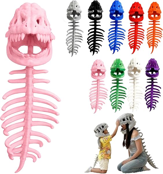 2026 New Dinosaur Skeleton Costume, 3D Spinosaurus Skull Mask & Plush Spine for Dress-Up Play - 1