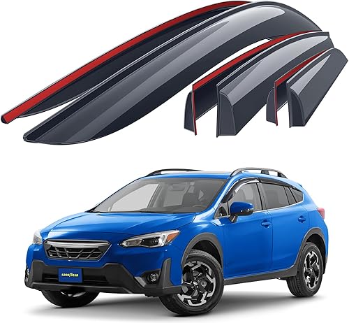 Miniatura 11 de Goodyear Deflectores de ventana inastillables para Chevy Silverado/GMC Sierra 2500HD, 3500HD 2020-2026 Crew Cab, protectores de lluvia con cinta,