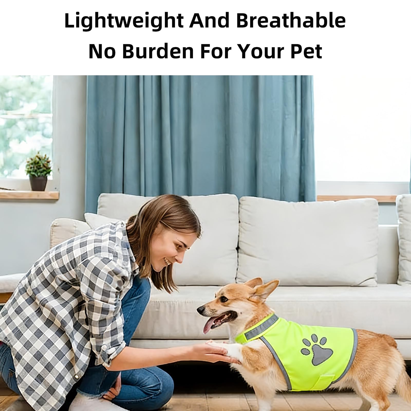 2 Pezzi Gilet di Sicurezza Riflettente per Cani, Gilet Riflettente per Cani Giubbotto alta Visibilità Giallo Fluorescente, Cinghie Regolabili e Giacche Sicure, Cappotto Protettivo Sicuro (M)