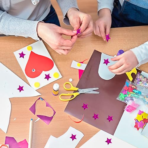 Miniatura 27 de 500 calcomanías de estrellas multicolor para recompensas infantiles, calcomanías holográficas de estrellas de 1 pulgada para bricolaje, Colorido