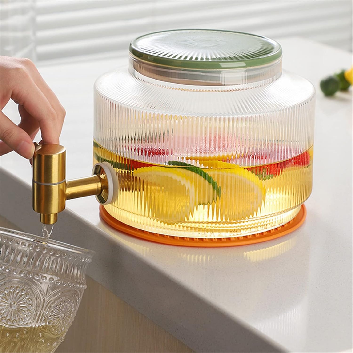 ジュースディスペンサー 蛇口付きコールドケトル 飲料ドリンクディスペンサー 容量 水 アイスジュース レモネード 水差し レモネード