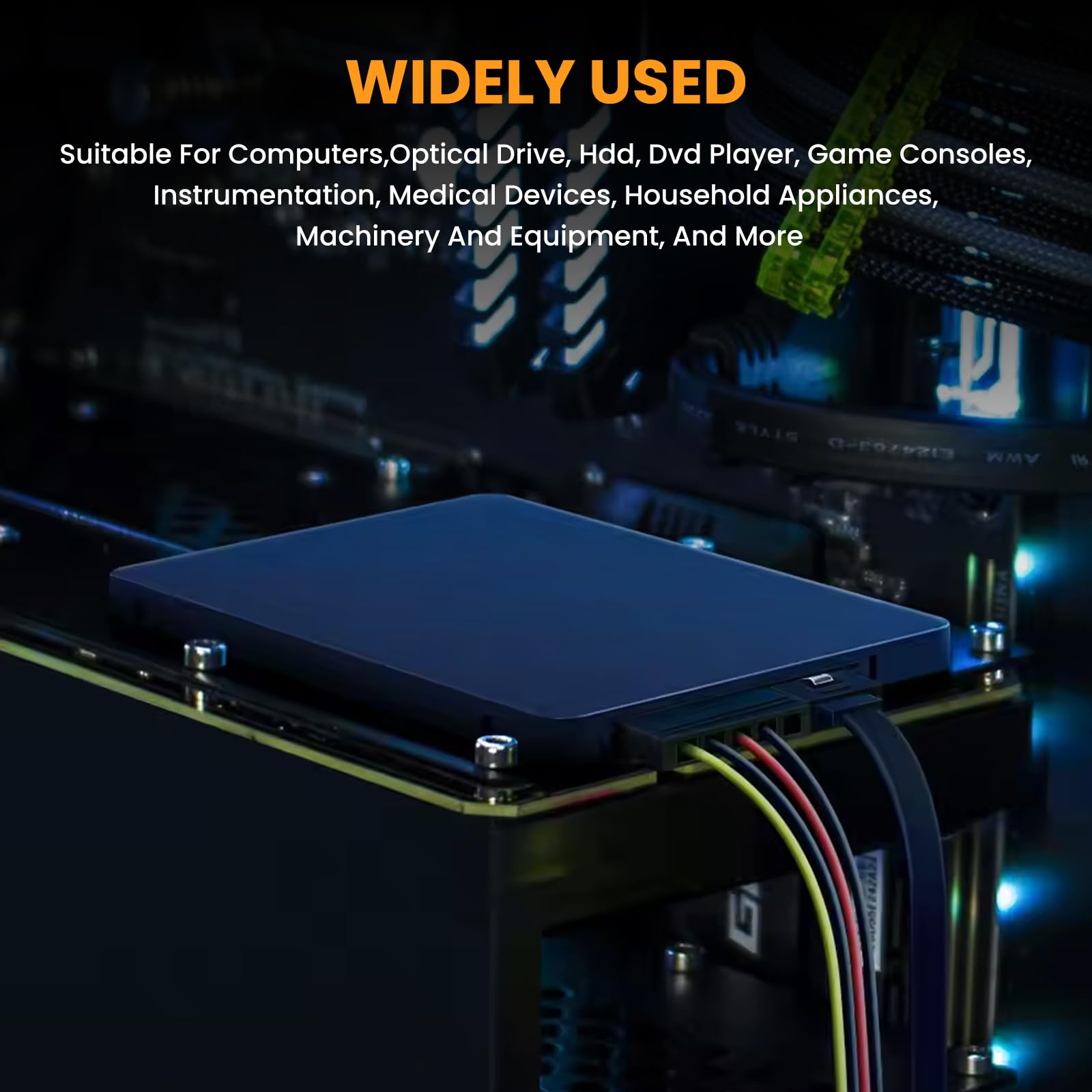 Cable divisor de alimentación SATA de 6 piezas y kit de cable de datos SATA III con conector recto y SATA3 de 90 grados, adaptador divisor de potencia de 15 pines/4 pines macho a hembra de 15 7