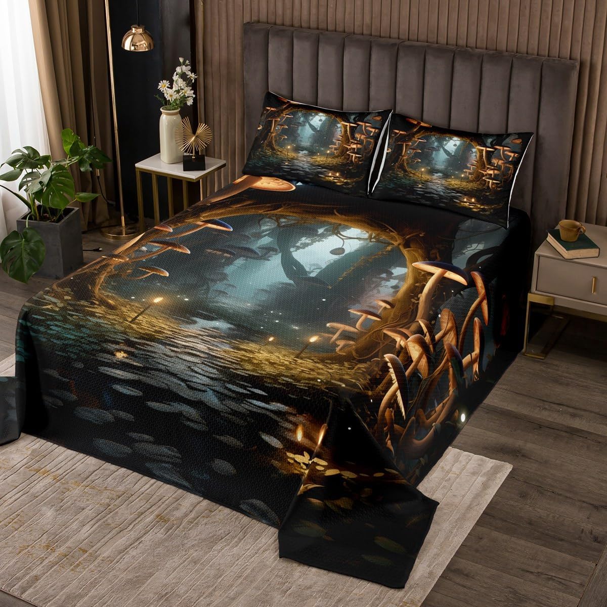 Homewish Vintage Flower Bedding Set Twin Size,Elegant Peacock Bedspread for Kids Boys Girls Room Decor,Peacock Feather Quilt 2Pcs,Wild Animal Nature Floral Retro Beige Coverlet Set,1 Pillowcase