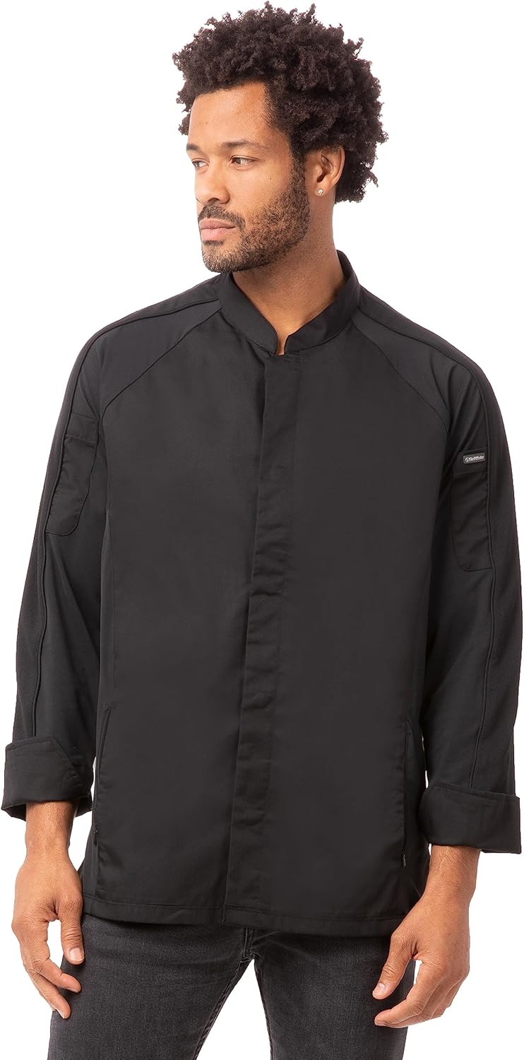 Chef Works Men's Valencia Chef Coat X-Large Black