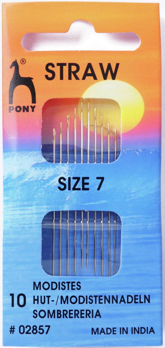 Pony Multi-Colour Gold Eye Sewing Needles: Milliners Size 7,