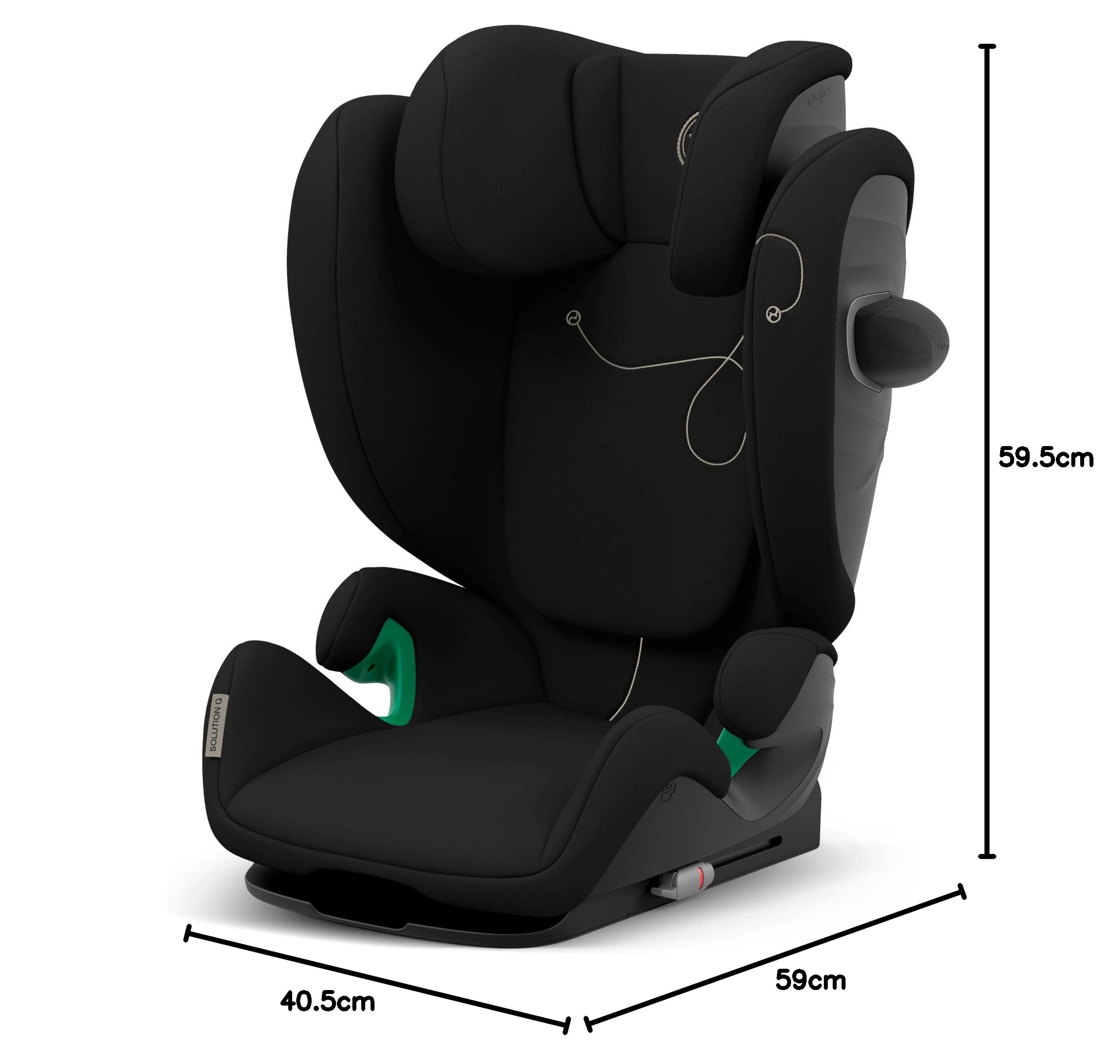 CYBEX Gold Dziecięcy fotelik samochodowy Solution G i-Fix, Do samochodów z systemem ISOFIX i bez niego, Od ok. 3 do 12 lat (100–150 cm), Od ok. 15 do 50 kg, Moon Black