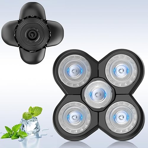 Cabezales de repuesto para afeitadora de cabeza, 5 cuchillas para hombres, cabezales de repuesto para afeitadora eléctrica para hombres, cabezales