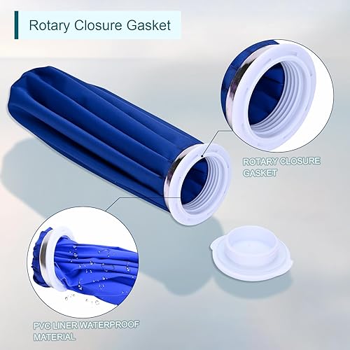 Miniatura 5 de Luijnbn Paquete de 2 bolsas de hielo reutilizables mejoradas, bolsas de hielo de 11 pulgadas y 9 pulgadas, para agua caliente para lesiones, calmar