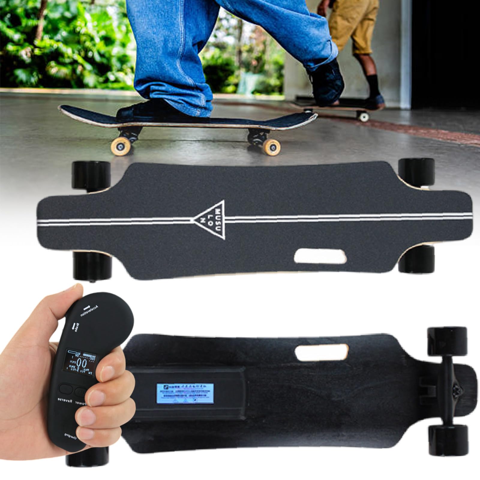 Skateboard électrique avec moteur de moyeu sans balais de 700 W, plateau en érable à 7 couches, capacité de 150 kg, portée de 15 à 30 km pour adolescents et professionnels, planche de croisière