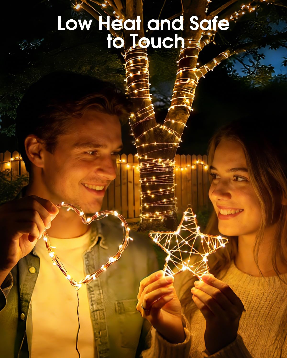 Stringa Luci LED, 4x10M 100LED Catene Luminose con USB Alimentata con Telecomando, 8 Modalità Impermeabile Decorative Luminosa per Giardino, Natale, Feste, Matrimonio(Bianco Caldo)