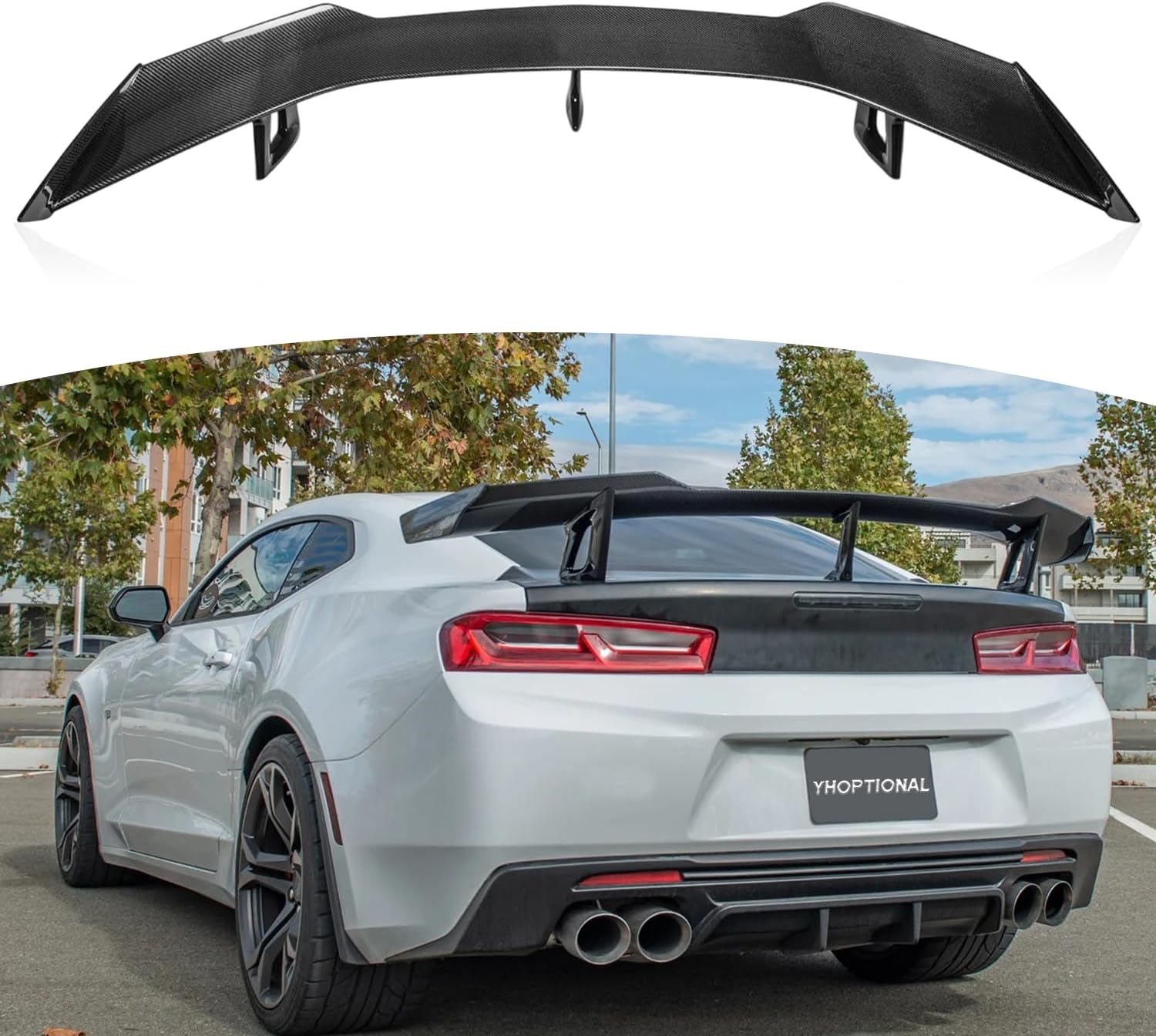 Rear Trunk Wing Spoiler for 2016-2024 Chevy Camaro, ZL1/1LE Style 6th Gen Chevy Camaro SS Wing Accessories Body Kit Replacement (Spoiler-Carbon Fiber)