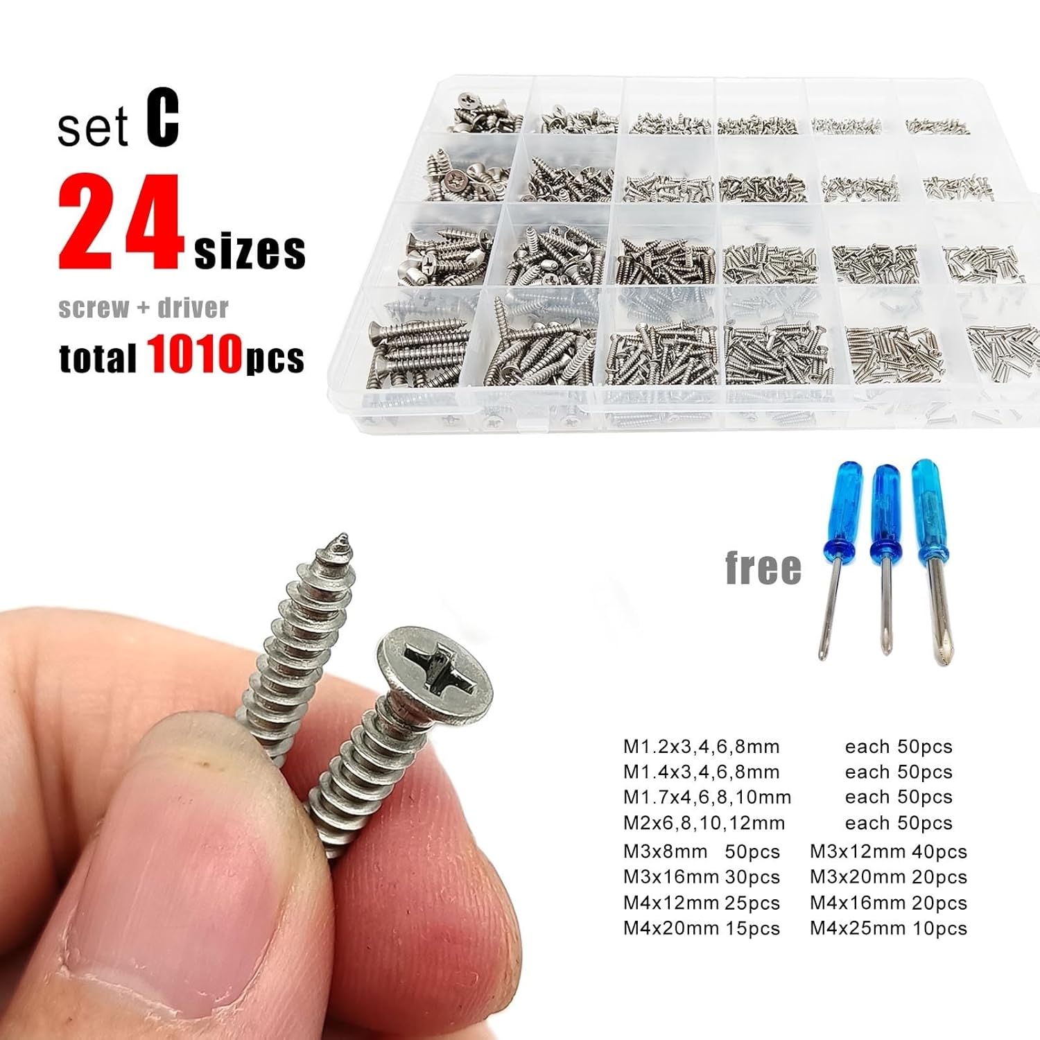 オートバイのネジ 380/500/1010 個 M1.2 M1.4 M1.7 M2 M3 M4 304 ステンレス鋼クロス平皿頭セル