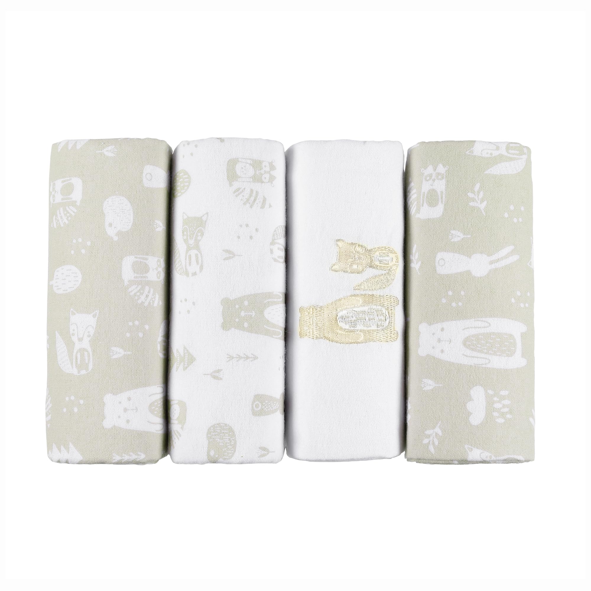 Kindsgard Molton Spucktücher - 4er Pack - 70x70cm - 100% Baumwolle - OekoTex 100 Zertifiziert - Molton Windeln - extrem saugstark & weich - waschmaschinenfest - vielseitiges Flanelltuch - Beige