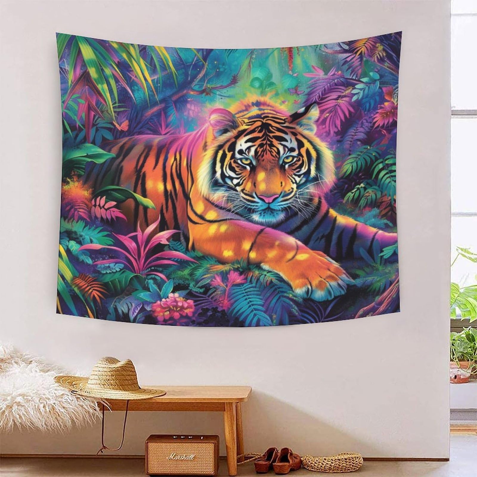 Tapisserie murale tigre 3D EEBSEIVNE 180x230 cm en tissu grand format - 7