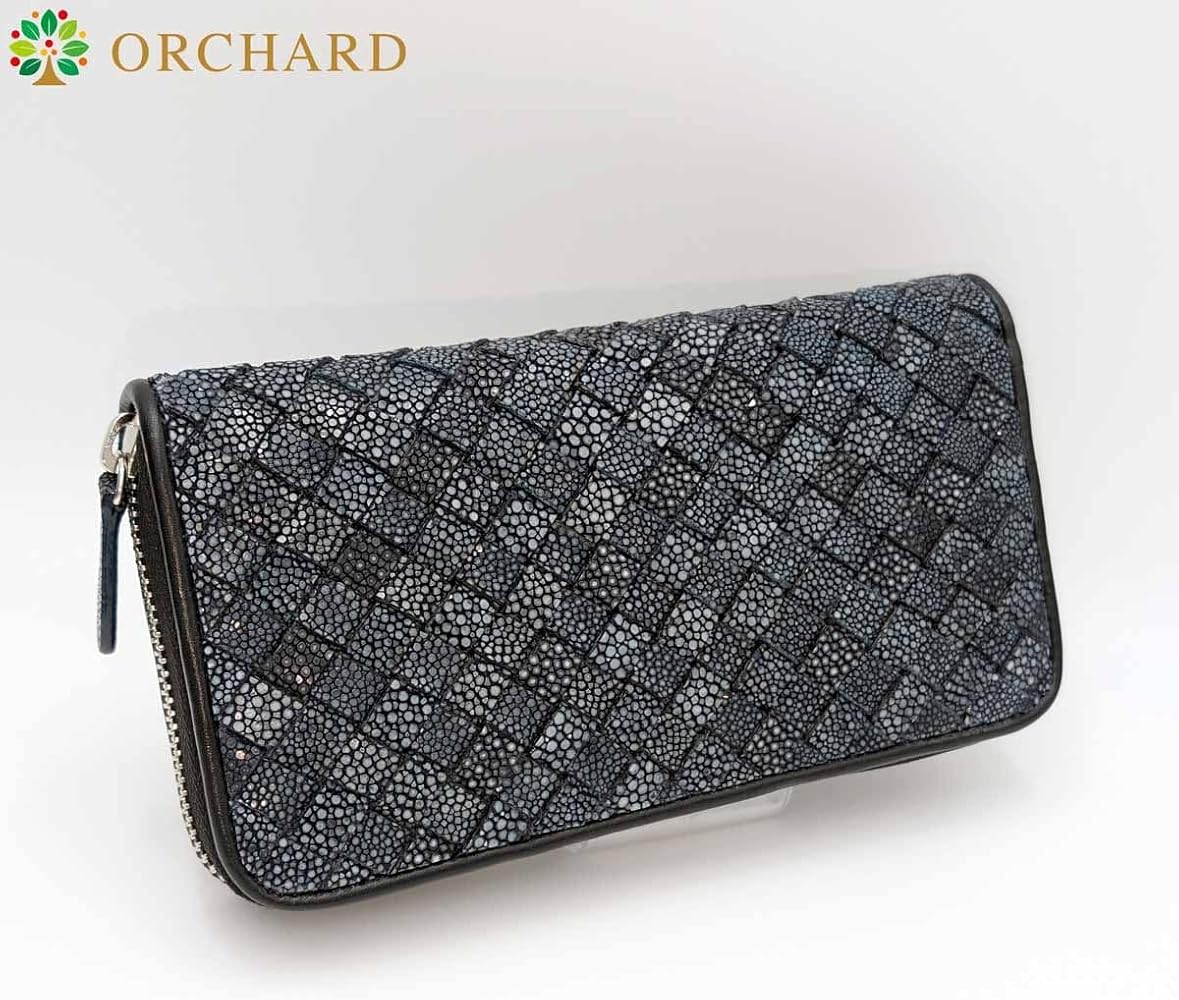 Amazon | スティングレイ ガルーシャ エイ革 編み込み加工 ネイビー 藍