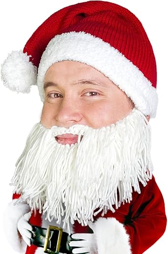 Beard Head Santa Beard Hat - Original Handmade Knit Christmas Balaclava and Beard