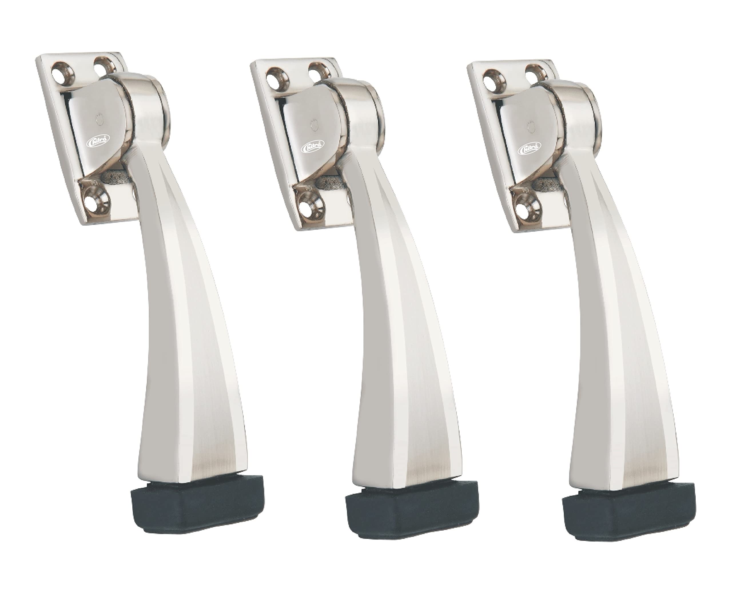 Chitra Bumper Series Brass Door Stopper Pack of 3 (5 Inch, Nickel Silver) (B09J4X5J6W) Amazon Price History, Amazon Price Tracker