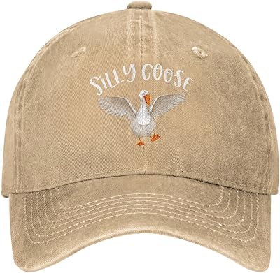 Funny Goose Hat Silly Goose Hat Women Baseball Hats Cool Hat Natural