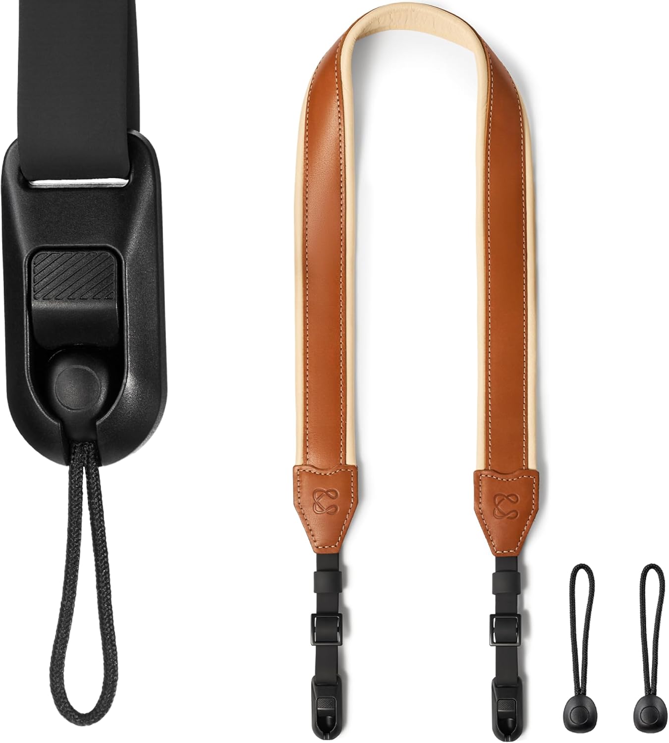 C Coiro Classic Leather Camera Strap with Quick Release, Sling Neck DSLR SLR Camera Shoulder Strap for Photographers