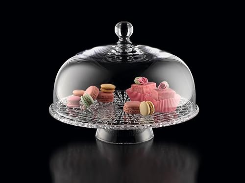 Miniatura 5 de Nachtmann Bossa Nova - Soporte para tartas con cúpula  Plato redondo de 12.5 pulgadas con cúpula de cristal, apto para lavavajillas, soporte de