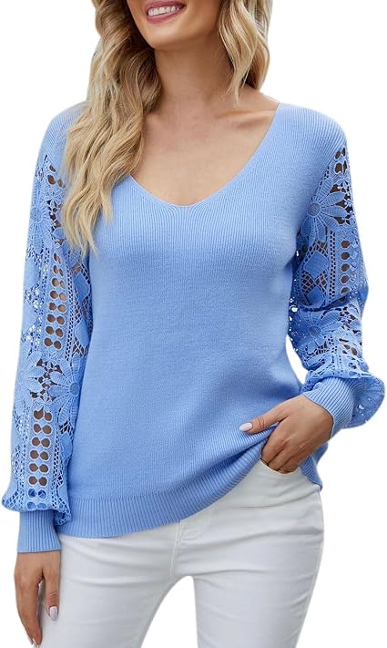 Long Sleeve Crochet Splice Sweater 