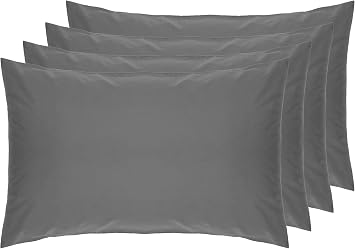 Belledorm 4 PACK Grey Pillowcases, 200 Thread Count