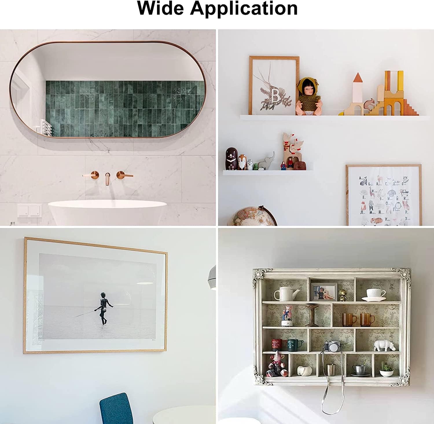 6 inch French Cleat Picture Hanger, Aluminum Mirror Hanging Kit with Hardware, Ideal for Artwork, Whiteboard, Cabinet, Holds 60 lbs. per Pair, 10 Pair