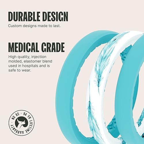 Miniatura 2 de Groove Life - Anillo apilable de silicona, anillos de boda para mujer, de goma transpirable, anillos cómodos con diseño único