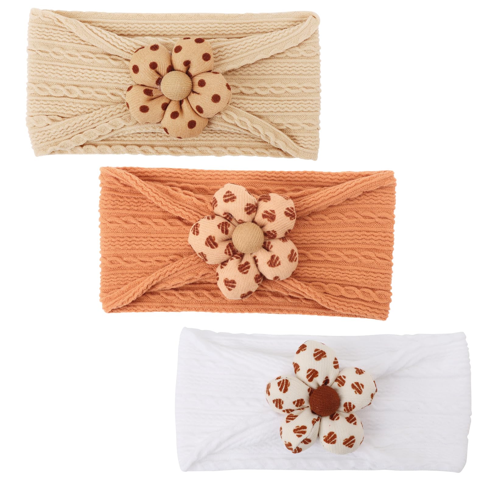 DRESHOW 3 Pack Girls Headbands Stretchy Nylon Headbands Handmade Hair Accessories for Newborn Infant Toddlers Kids — view 27