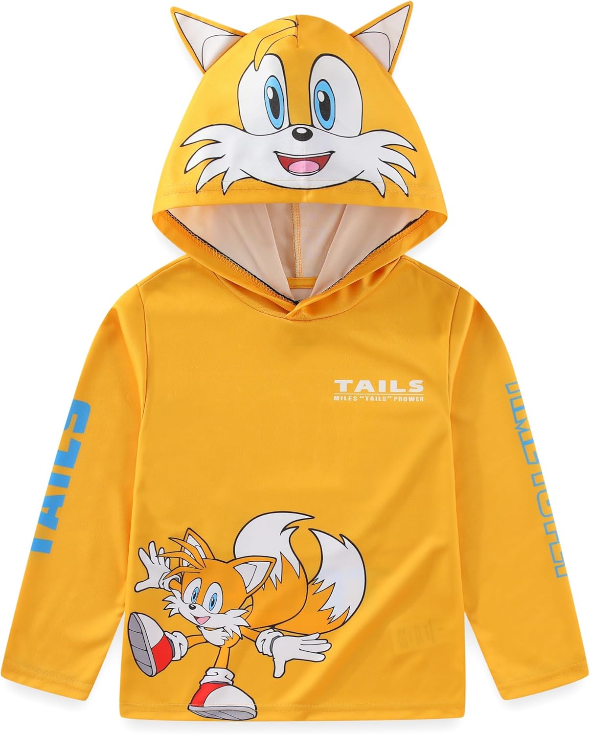 SEGA Sonic The Hedgehog Knuckles Tails Boys Long Sleeve Hooded Shirt for Big Kids - Image 2