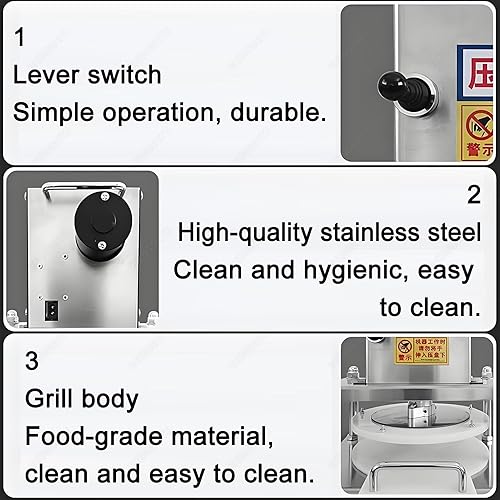 Miniatura 5 de Máquina formadora de pizza de servicio pesado,Máquina de fabricación de prensa de pizza eléctrica,Máquina de prensa de masa de pizza,Máquina de