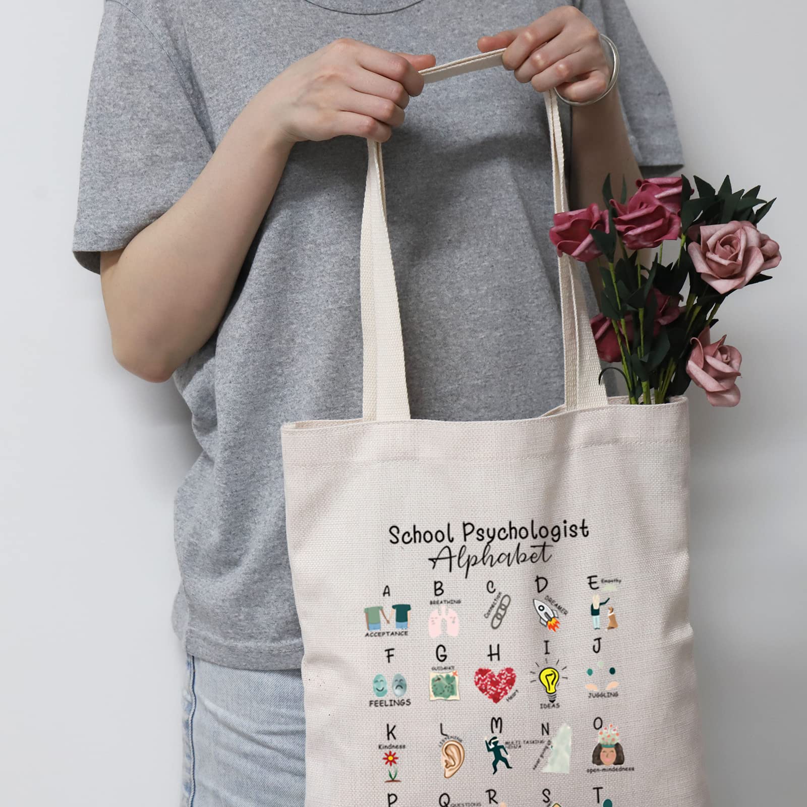 Psychologist Canvas Tote Bag Thank You Gift for Psychologist Psych Shopping Bag Book Bag End of Term Gift