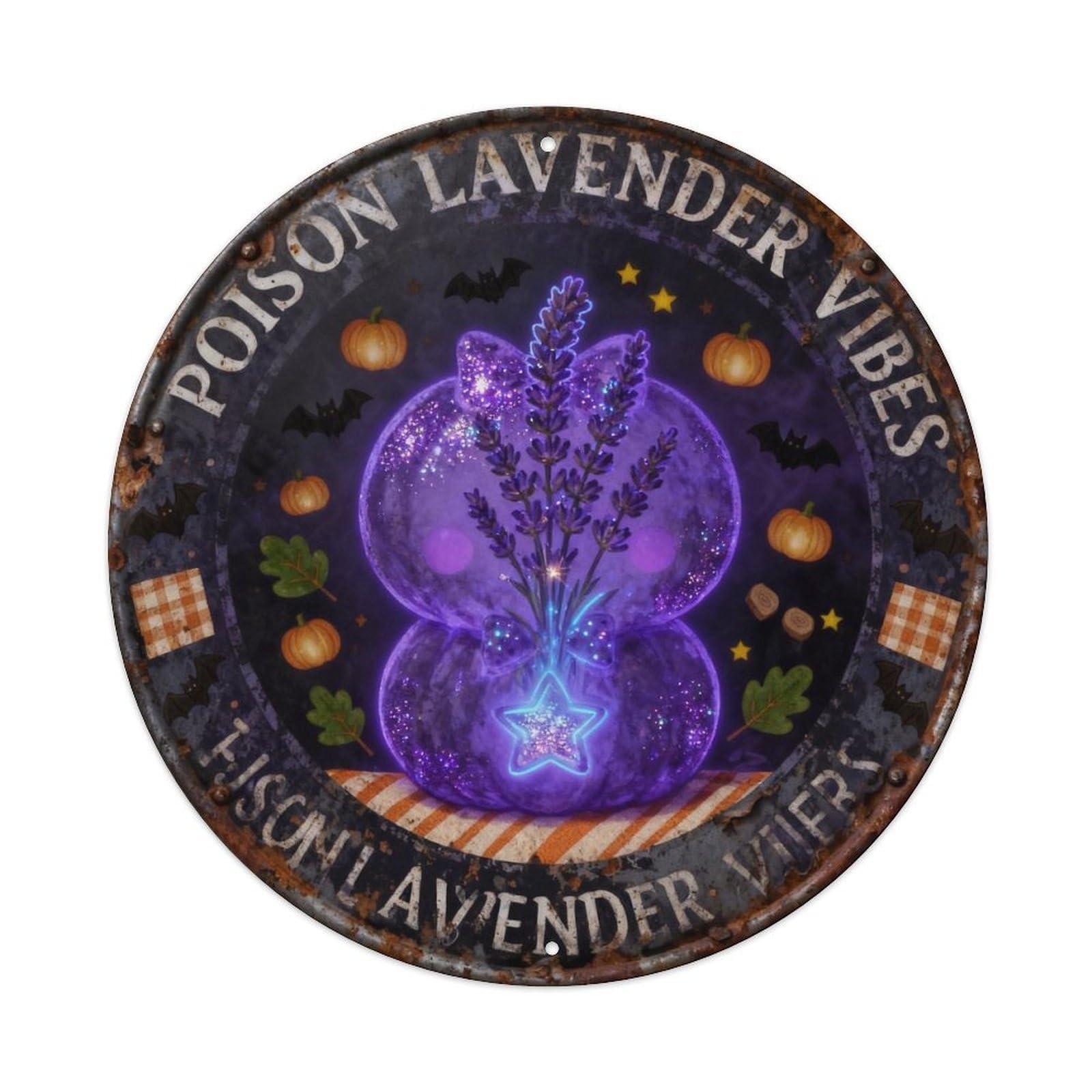 Poison Lavender Vibes Metal Tin Sign Plaque