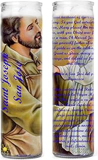 Set of 2 St Joseph Prayer Candles 2 Veladoras De San Jose Year of St Joseph declared by Pope Francis - Candles Have Pope Francis Prayer to St Joseph