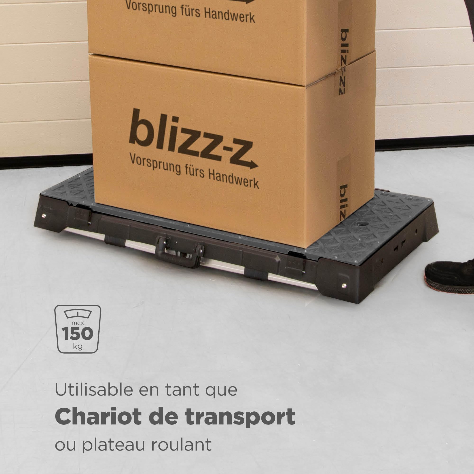 Table de Travail Multifonction 4-en-1 blizz-z, Dimensions 98 x 52 cm | Réglable en Hauteur, Pliable, Portable | Utilisation Polyvalente : comme établi, Chariot de Transport ou Table de Travail